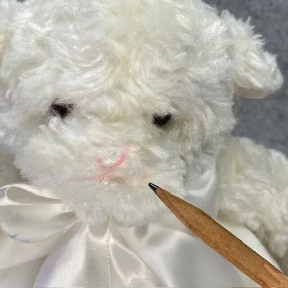 Bearington Baby Teddy Bear Plush Large Lovey Security Blanket White Embroidered - Picture 11 of 12